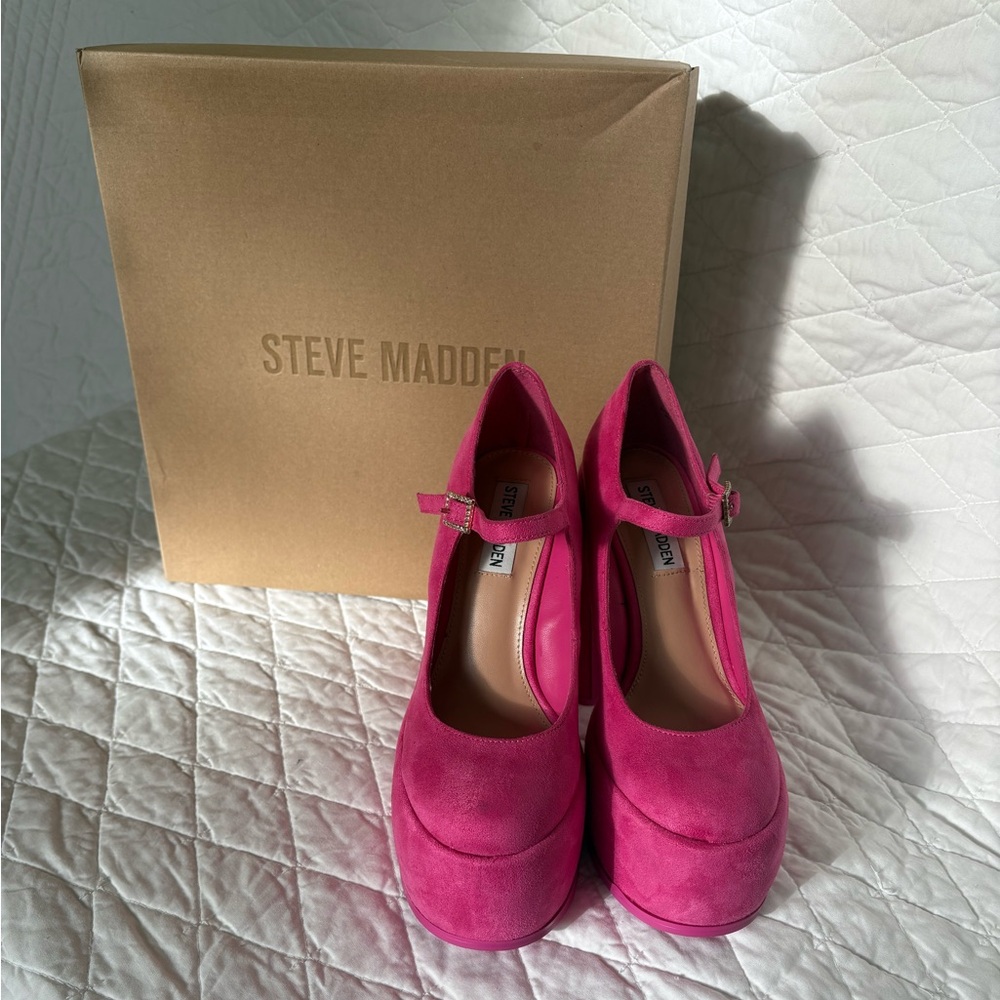 Steve Madden Elyssa Pink Mary Jane Platform Heels